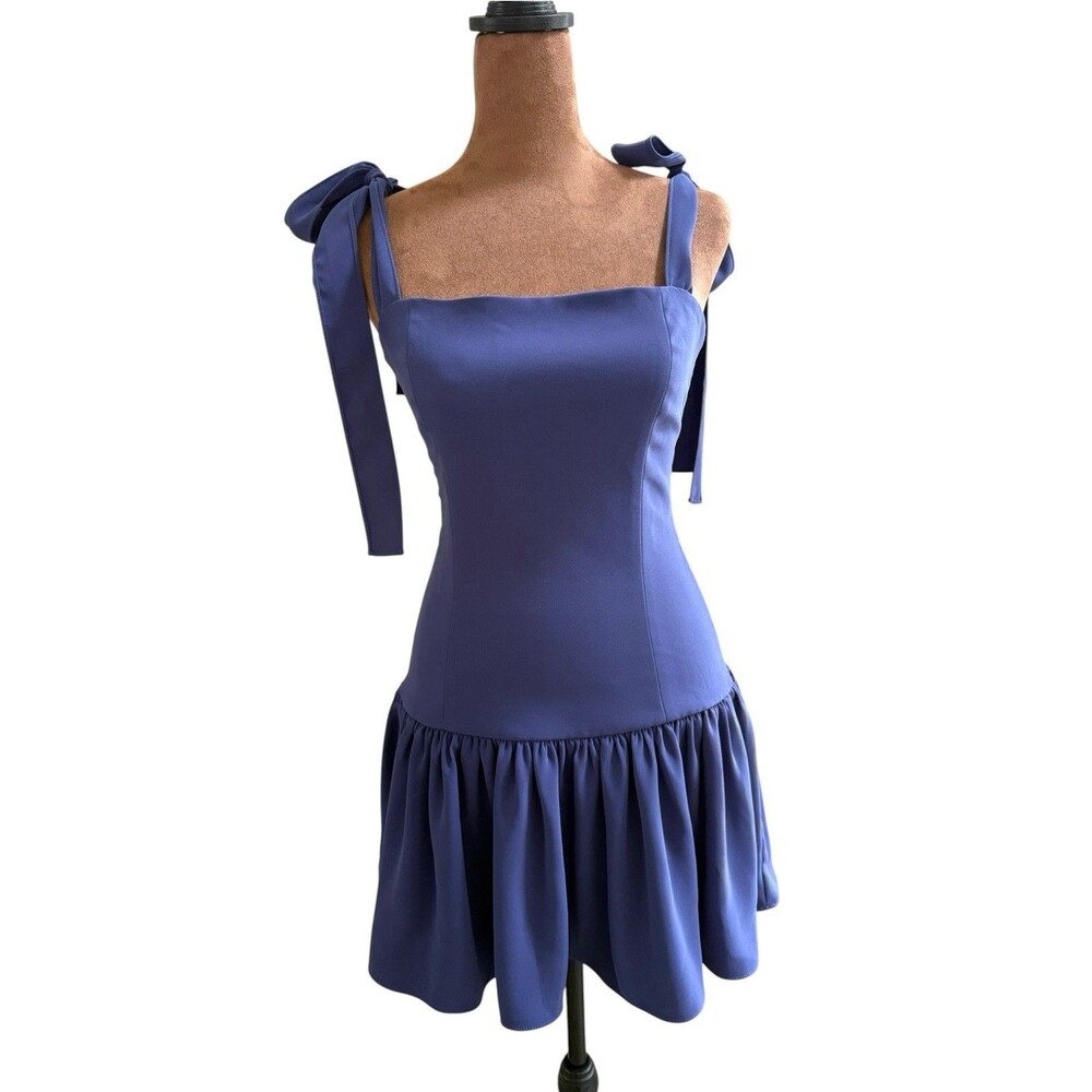 Amanda Uprichard Rudi Mini Dress Blue Size Small Excellent Condition $238